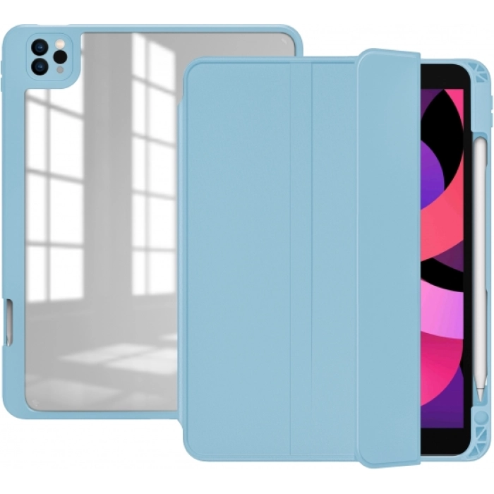 Apple iPad Pro 11 inç 2021 (3. Nesil) Tablet Kılıf Nort Smart Cover Standlı Uyku Modlu Kapak - Mavi