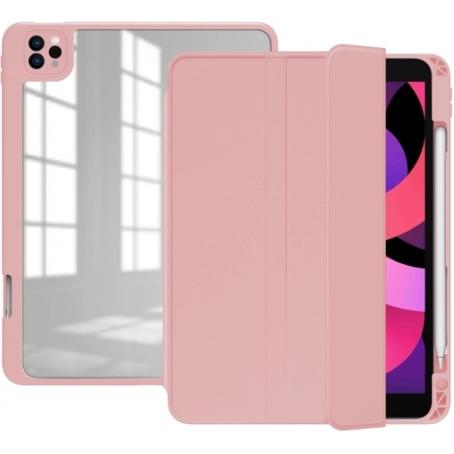 Apple iPad Pro 11 inç 2021 (3. Nesil) Tablet Kılıf Nort Smart Cover Standlı Uyku Modlu Kapak - Pembe