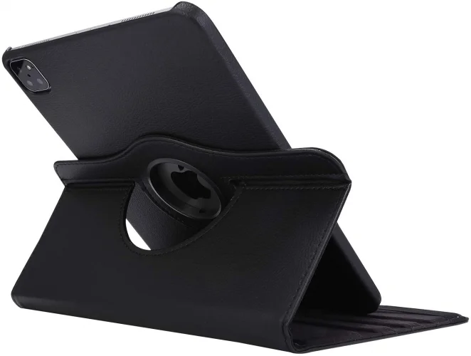 Apple iPad Pro 11 inç 2021 (3. Nesil) Tablet Kılıfı 360 Derece Dönebilen Standlı Kapak - Siyah