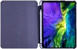 Apple iPad Pro 11 inç 2021 (3. Nesil) Tablet Kılıfı Standlı Tri Folding Kalemlikli Silikon Smart Cover - Mor