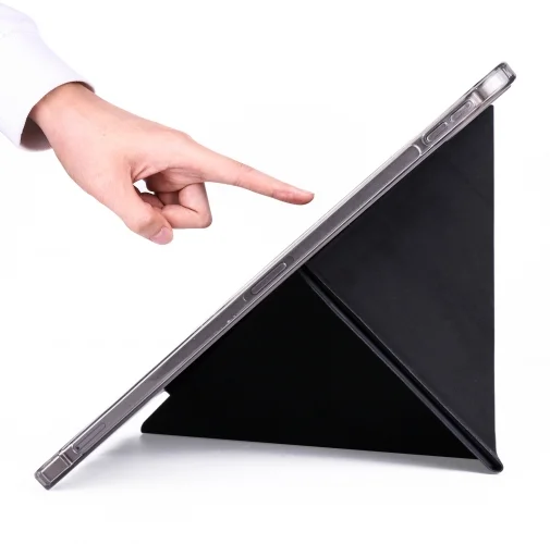 Apple iPad Pro 11 inç 2021 (3. Nesil) Tablet Kılıfı Standlı Tri Folding Kalemlikli Silikon Smart Cover - Siyah