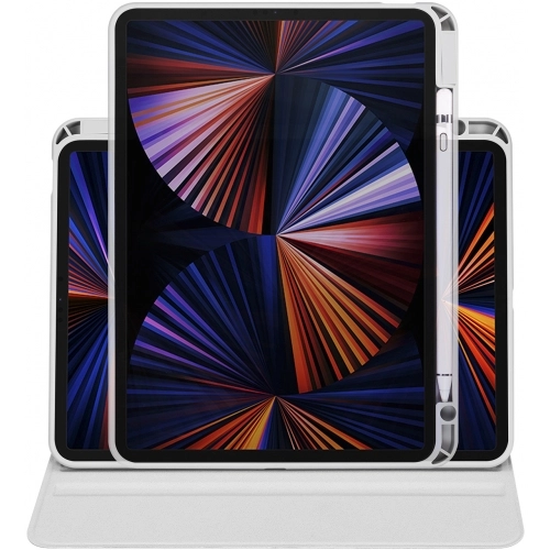 Apple iPad Pro 11 inç 2021 (3. Nesil) Tablet Kılıfı Termik Kalem Bölmeli Dönebilen Standlı Kapak - Gri