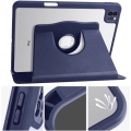 Apple iPad Pro 11 inç 2021 (3. Nesil) Tablet Kılıfı Termik Kalem Bölmeli Dönebilen Standlı Kapak - Lacivert