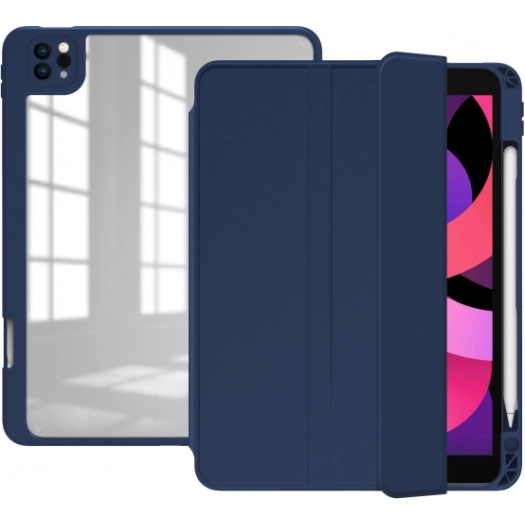 Apple iPad Pro 12.9 2021 (5. Nesil) Tablet Kılıf Nort Smart Cover Standlı Uyku Modlu Kapak - Lacivert