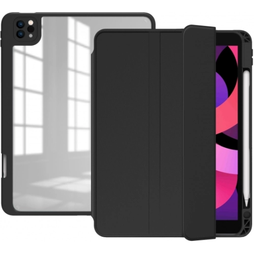 Apple iPad Pro 12.9 2021 (5. Nesil) Tablet Kılıf Nort Smart Cover Standlı Uyku Modlu Kapak - Siyah