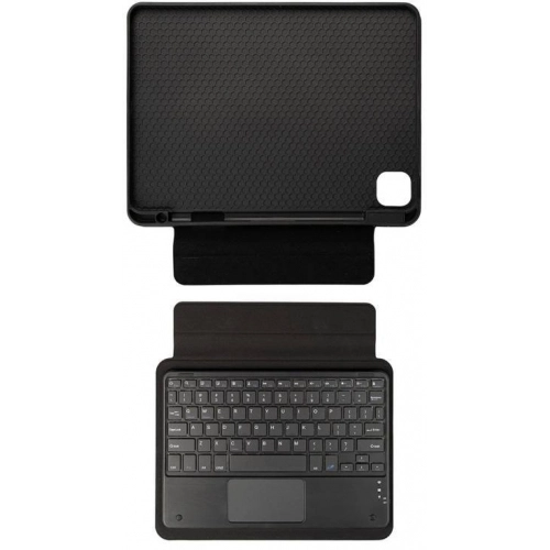 Apple iPad Pro 12.9 2022 M2 (6. Nesil) Klavyeli Kılıf Zore Border Keyboard Bluetooh Bağlantılı Standlı Tablet Kılıfı - Siyah