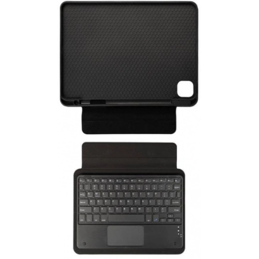 Apple iPad Pro 12.9 2022 M2 (6. Nesil) Klavyeli Kılıf Zore Border Keyboard Bluetooh Bağlantılı Standlı Tablet Kılıfı - Siyah