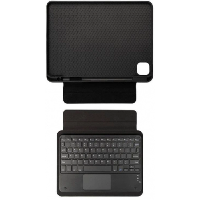 Apple iPad Pro 12.9 2022 M2 (6. Nesil) Klavyeli Kılıf Zore Border Keyboard Bluetooh Bağlantılı Standlı Tablet Kılıfı - Siyah