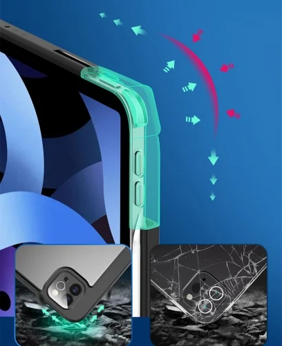 Apple iPad Pro 12.9 2022 M2 (6. Nesil) Tablet Kılıf Nort Smart Cover Standlı Uyku Modlu Kapak - Mavi