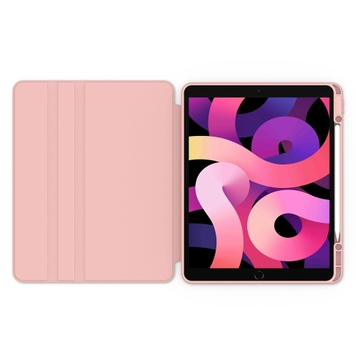 Apple iPad Pro 12.9 2022 M2 (6. Nesil) Tablet Kılıf Zore Nayn Dönebilen Standlı Kapak - Pembe