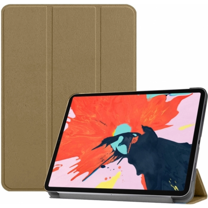 Apple iPad Pro 12.9 2022 M2 (6. Nesil) Tablet Kılıfı 1-1 Standlı Smart Cover Kapak - Gold