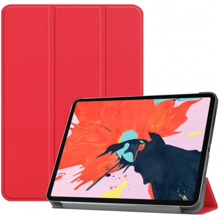 Apple iPad Pro 12.9 2022 M2 (6. Nesil) Tablet Kılıfı 1-1 Standlı Smart Cover Kapak - Kırmızı
