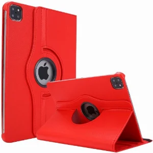 Apple iPad Pro 12.9 2022 M2 (6. Nesil) Tablet Kılıfı 360 Derece Dönebilen Standlı Kapak - Kırmızı