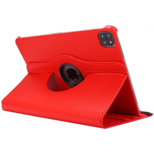 Apple iPad Pro 12.9 2022 M2 (6. Nesil) Tablet Kılıfı 360 Derece Dönebilen Standlı Kapak - Kırmızı