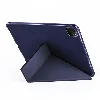 Apple iPad Pro 12.9 2022 M2 (6. Nesil) Tablet Kılıfı Standlı Tri Folding Kalemlikli Silikon Smart Cover - Lacivert