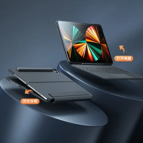 Apple iPad Pro 12.9 2022 M2 Benks KB02 Kablosuz Klavyeli Kılıf - Gri