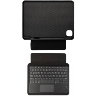 Apple iPad Pro 12.9 inç 2020 Klavyeli Kılıf Zore Border Keyboard Bluetooh Bağlantılı Standlı Tablet Kılıfı - Siyah