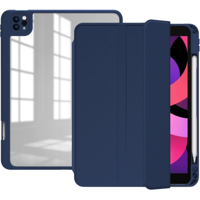 Apple iPad Pro 12.9 inç 2020 Tablet Kılıf Nort Smart Cover Standlı Uyku Modlu Kapak - Lacivert