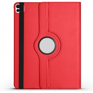 Apple iPad Pro 13 2024 Tablet Kılıfı 360 Derece Dönebilen Standlı Kapak - Kırmızı