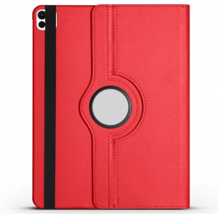 Apple iPad Pro 13 2024 Tablet Kılıfı 360 Derece Dönebilen Standlı Kapak - Kırmızı