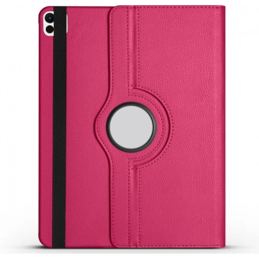 Apple iPad Pro 13 2024 Tablet Kılıfı 360 Derece Dönebilen Standlı Kapak - Pembe Koyu