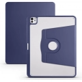Apple iPad Pro 13 2024 Tablet Kılıfı Termik Kalem Bölmeli Dönebilen Standlı Kapak - Lacivert