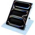 Apple iPad Pro 13 2024 Tablet Kılıfı Termik Kalem Bölmeli Dönebilen Standlı Kapak - Lacivert