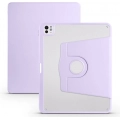 Apple iPad Pro 13 2024 Tablet Kılıfı Termik Kalem Bölmeli Dönebilen Standlı Kapak - Lila