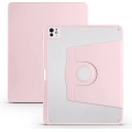 Apple iPad Pro 13 2024 Tablet Kılıfı Termik Kalem Bölmeli Dönebilen Standlı Kapak - Pembe