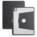 Apple iPad Pro 13 2024 Tablet Kılıfı Termik Kalem Bölmeli Dönebilen Standlı Kapak - Siyah