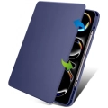 Apple iPad Pro 13 2024 Tablet Kılıfı Termik Kalem Bölmeli Dönebilen Standlı Kapak - Siyah