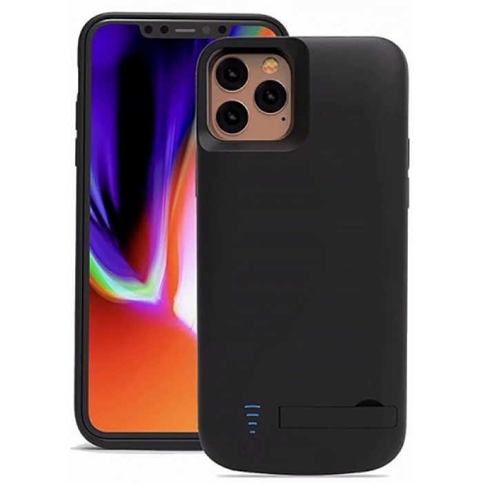 Apple iPhone 11 Şarjlı Kılıf 6000 mAh Göstergeli Yedek Batarya Powerbank - Siyah