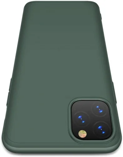 Apple iPhone 11 Kılıf 3 Parçalı 360 Tam Korumalı Rubber AYS Kapak  - Yeşil