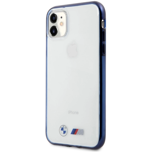 Apple iPhone 11 Kılıf BMW Buzlu Transparan Dizayn Kapak - Şeffaf-Mavi
