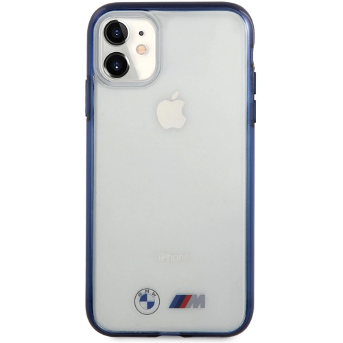 Apple iPhone 11 Kılıf BMW Buzlu Transparan Dizayn Kapak - Şeffaf-Mavi