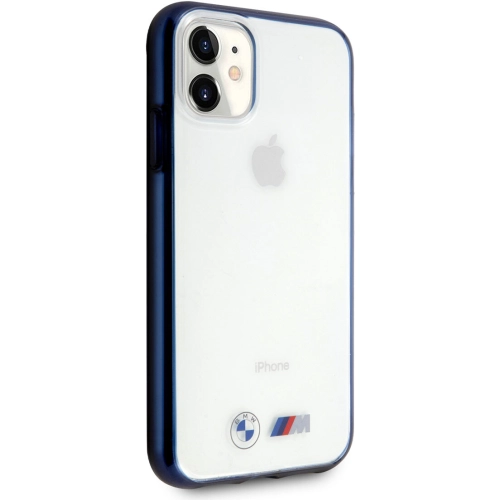 Apple iPhone 11 Kılıf BMW Buzlu Transparan Dizayn Kapak - Şeffaf-Mavi