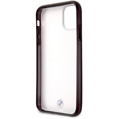 Apple iPhone 11 Kılıf BMW Transparan Elektroplatin Kenar Kaplama Dizayn Kapak - Şeffaf-Siyah