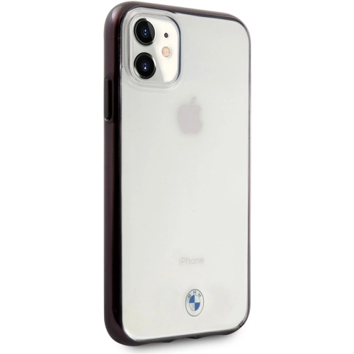 Apple iPhone 11 Kılıf BMW Transparan Elektroplatin Kenar Kaplama Dizayn Kapak - Şeffaf-Siyah