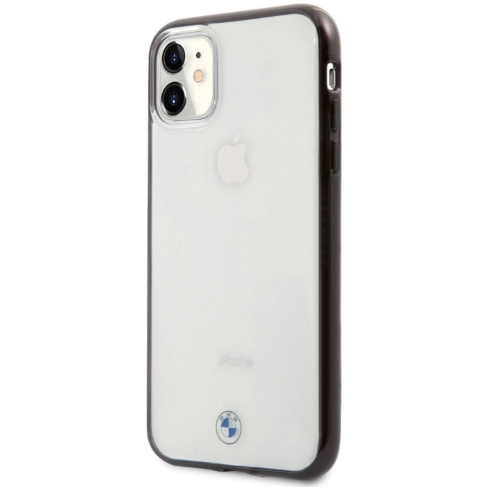 Apple iPhone 11 Kılıf BMW Transparan Elektroplatin Kenar Kaplama Dizayn Kapak - Şeffaf-Siyah