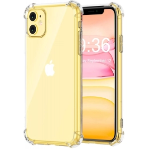 Apple iPhone 11 Kılıf Silikon Köşe Korumalı Airbag Darbe Emici Kapak - Şeffaf