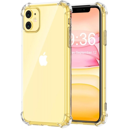 Apple iPhone 11 Kılıf Silikon Köşe Korumalı Airbag Darbe Emici Kapak - Şeffaf