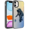 Apple iPhone 11 Kılıf Desenli Zore Dragon Sert Kapak - Astronot