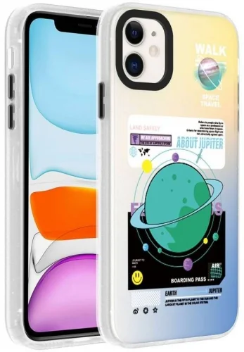 Apple iPhone 11 Kılıf Desenli Zore Dragon Sert Kapak - Gezegen