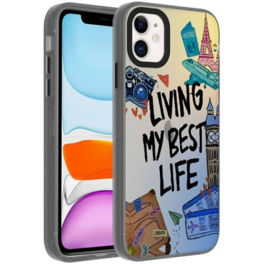 Apple iPhone 11 Kılıf Desenli Zore Dragon Sert Kapak - Seyahat