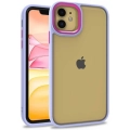Apple iPhone 11 Kılıf Electro Silikon Renkli Flora Kapak - Lila
