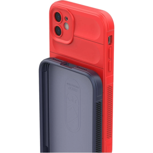 Apple iPhone 11 Kılıf Esnek TPU Oyuklu Arka Yüzey Tasarımlı Zore Etnik Silikon Kapak - Kırmızı