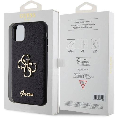 Apple iPhone 11 Kılıf Guess Orjinal Lisanslı 4G Büyük Metal Logolu Glitter Kapak - Pembe