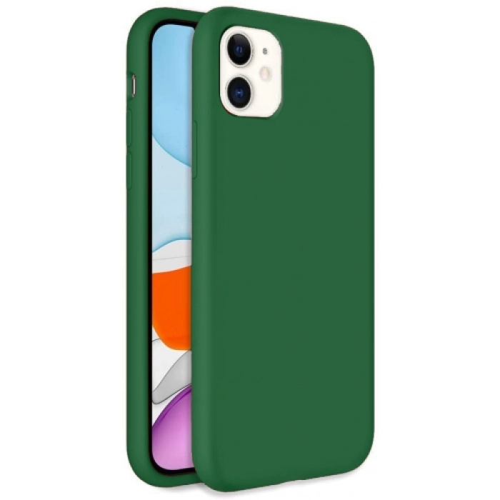 Apple iPhone 11 Kılıf İçi Kadife Mat Yüzey LSR Serisi Kapak - Koyu Yeşil