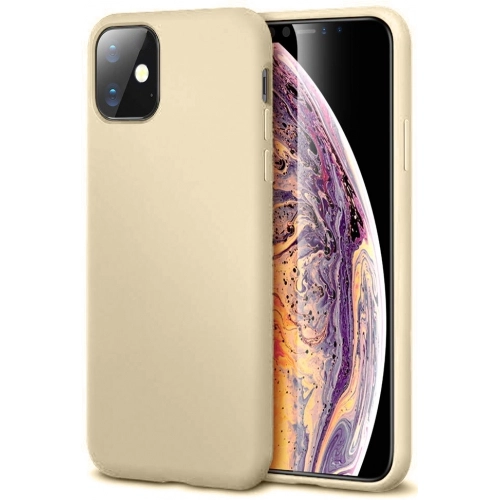 Apple iPhone 11 Kılıf İnce Soft Mat Renkli Esnek Silikon Kapak - Gold
