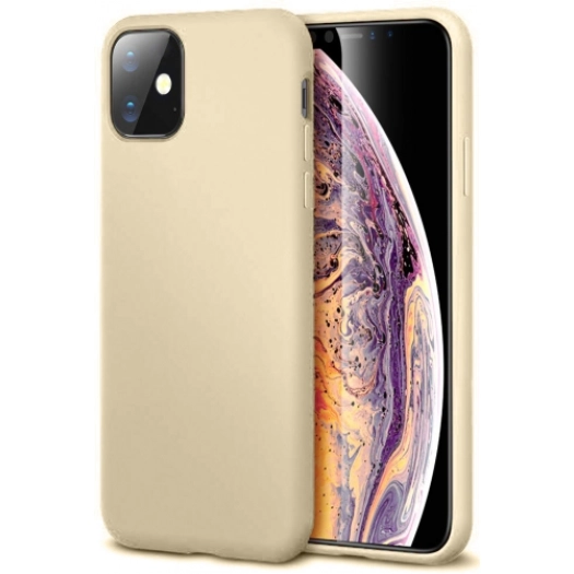 Apple iPhone 11 Kılıf İnce Soft Mat Renkli Esnek Silikon Kapak - Gold